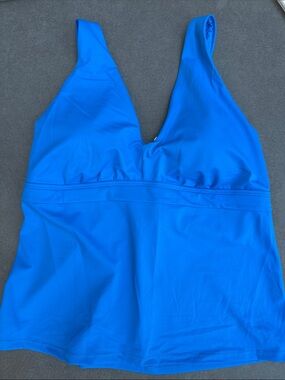 Title Nine Better Tankini Top Blue Large D NWT UPF 50